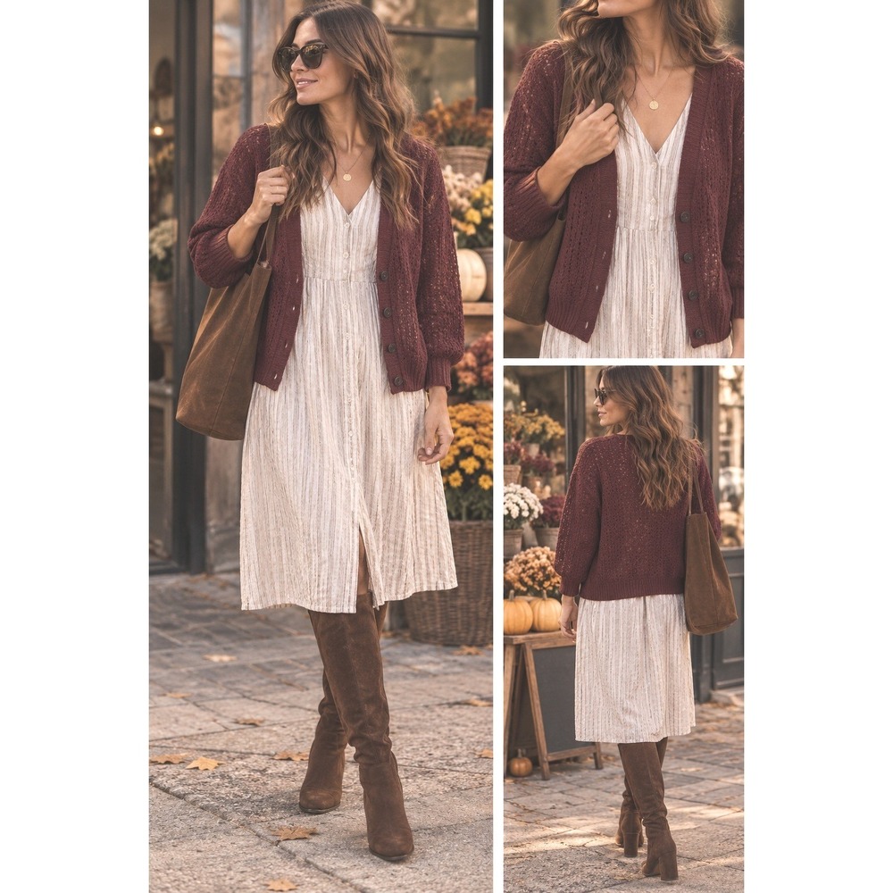max studio linen midi button‎ up cotton transitional fall packable dress tan med